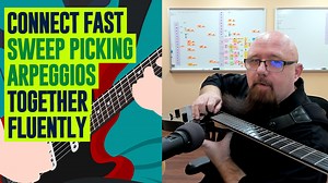 Learning fast sweep picking arpeggios is fun! This video teaches you how to connect fast sweep picking arpeggios together smoothly and fluently! | Tom Hess
