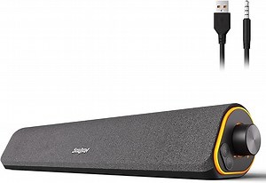 SOULION R50 PC Lautsprecher, Bluetooth & 3,5 mm Computer Lautsprecher, USB betrieben, Bunte Lichter, Soundbar mit Schalter, Stereo Surround Soundbar für PC, Desktop, Laptop