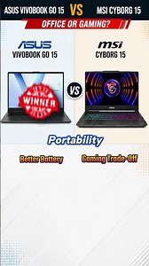 MSI Cyborg 15 v/s ASUS Vivobook Go 15 Laptop 🔥 Budget ya Gaming? #shorts #short