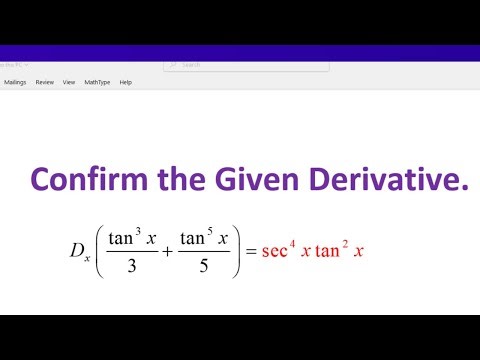 Confirm the Given Derivative