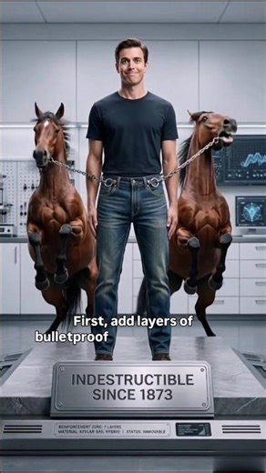 These Jeans Can Survive 2 Horses Pulling 😳 #dietfacts #usa