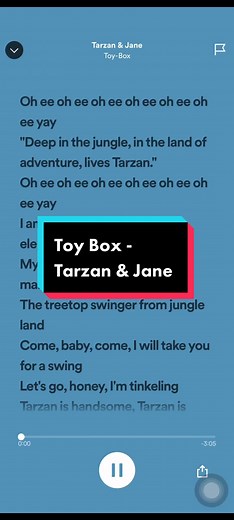 Toy Box Tarzan & Jane Song Lyrics Video