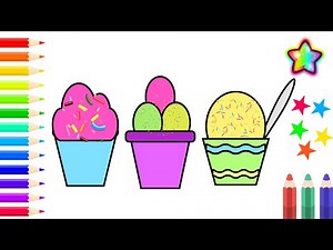 🍦🎨 HOW TO DRAW & COLOR DIFFERENT ICE CREAM CUPS STEP BY STEP ✏️🍨 | EASY & CUTE DRAWING TUTORIAL 🌈💖