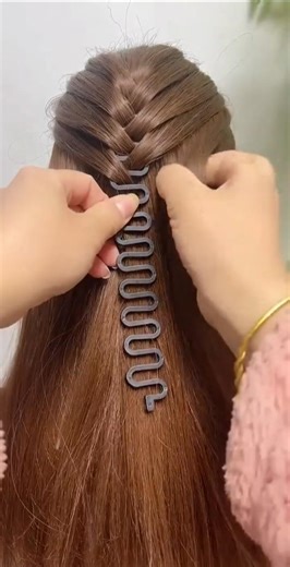 Viral Fishbone Braid Hairstyle with Magic Hair Tool 😍 Easy Braiding Hack#hairstyle