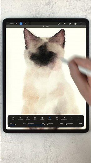 here's an easy way to paint a watercolor cat in procreate. loose watercolor cat painting tutorial