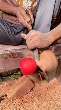 Amazing Wooden Apple Showpiece Making Process. | Wooden Art #shorts #viral #woodworking
