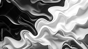 Abstract background of black and white liquid movement. Abstract background of liquid waves, water ripples, waves, colorful liquid paint. Beautiful liquid art 3D Abstract Marble video.4K movement