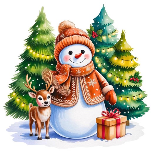 14 Christmas Snowman Clipart | Watercolor Snowman Pngs, Festive Holiday Graphics for Printables & Digital Download - Etsy