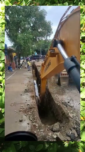 excavator uses a small bucket to dig up soil in the water channel #cleanouts #cleaninplace #respecta