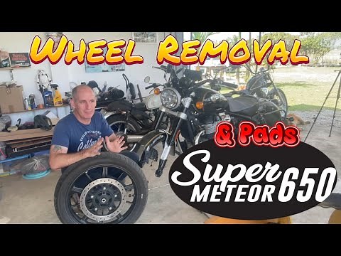 Meteor 650 Front Wheel Removal & Brake Pad Replacement - Ep3