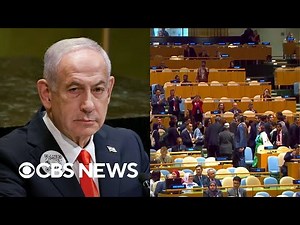 Watch: Walkout of delegates during Netanyahu's U.N. address
