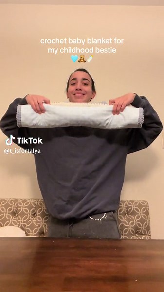 Handmade Crochet Baby Blanket with Bear Appliques