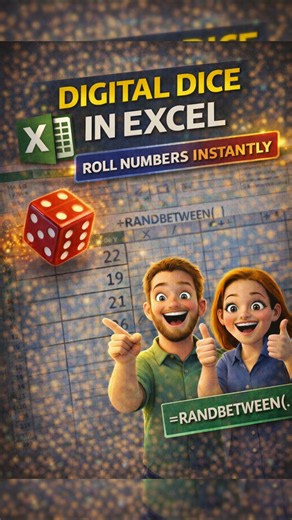 Digital Dice in Excel ⚡Roll Numbers Instantly #excel #experiment