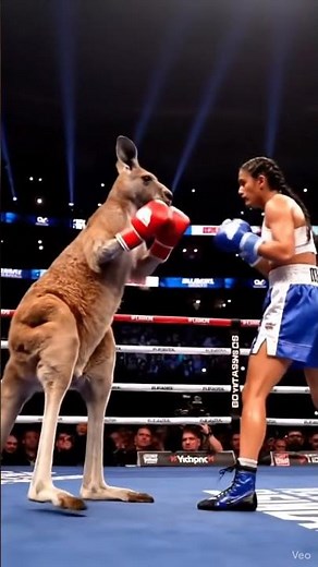 Kangaroo Fights a Boxer in the Ring! 🦘🥊 Real Footage #youtubeshorts #boxing