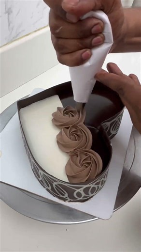 Mostly chocolate ganache heart cake #viral #trending #heartcake #cakevideo #birthdaycake #video