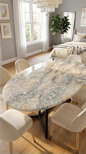 Marble GOLD ✨ Epoxy Table with Silver Accents - Satisfying Build #epoxy #diy #resinart