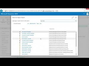 Dynamics NAV - M06-03 How to Create Journal Templates and Batches
