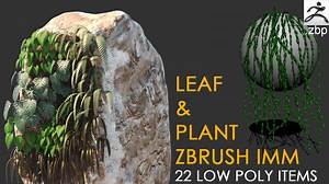 Zbrush leaf and plant IMM (LOW POLY) - mgh3d