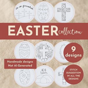 Easter Hand Embroidery Pattern Bundle: Christian Cross Designs (PDF Pattern) - Etsy
