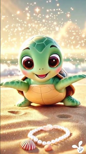 Cute turtle🐢 dancing in the beach 🏖
