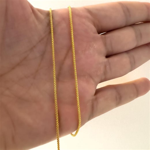 Solid 18K Gold Chain Necklace - Etsy