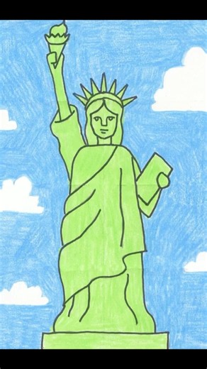 Easy How to Draw the Statue of Liberty for Kids | Step-by-Step Art Lesson