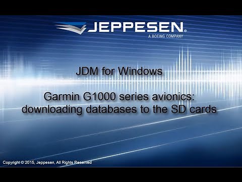 JDM for Windows: Downloading Data for Programming to Garmin G1000 Series Avionics