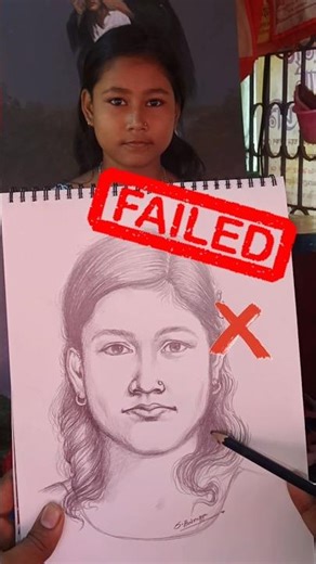 Portrait Drawing Gone WRONG! 😭😅 #ArtFail #Drawing #shorts #artshorts