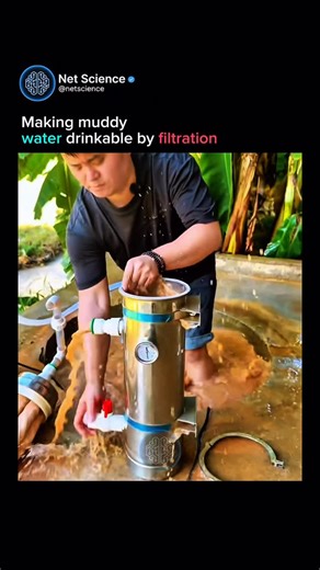 Net Science on Instagram: "Making muddy water drinkable by filtration"