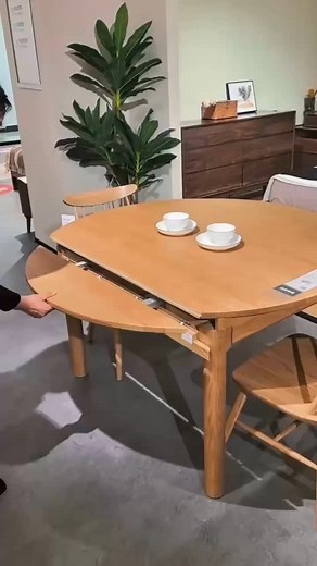 ONLINE SOLID WOOD FURNITURE STORE on Instagram: "One Table, Many Moments: The Everyday Magic of a Round Expandable Oak Dining Table Made from solid oak, this table offers timeless durability and natural grain that only gets better with age. Its smooth expansion system lets you shift from cozy and compact to spacious and welcoming in seconds — no tools, no hassle. A round table takes up less space visually, yet offers plenty of room for plates, drinks, and conversation. No sharp corners means bet