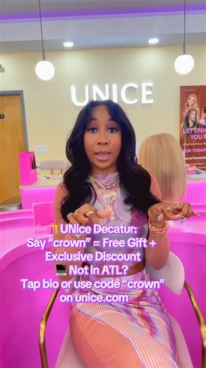 We’re excited to welcome Taylor Jennings to our UNice Decatur Store in Atlanta! 💖 Visit Decatur Store: 4919 Flat Shoals Parkway, Suite 108 Decatur, GA 30034 (Mention code: “CROWN” or LINK https://st.unice.com/IkRJmL for this wig 16-24inch) | UNice