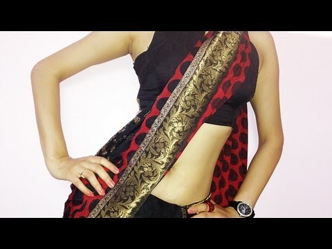 How To Wear Saree To Look Slim & Sexy-How To Drape Indian Designer Saree Blouse 2016