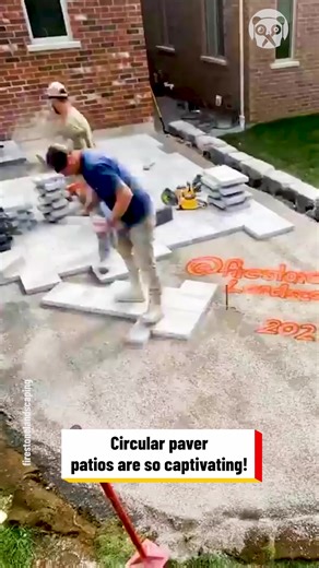 How to lay a circular paver patio Partner: firestonelandscaping IG: https://www.instagram.com/firestonelandscaping | Universal World