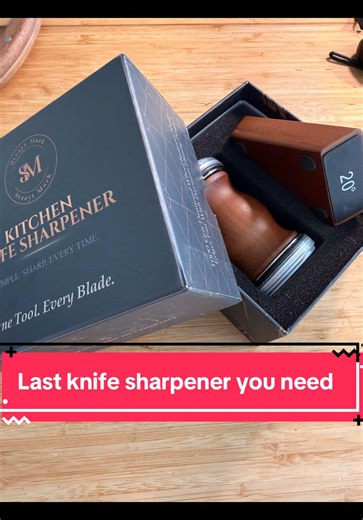 This rolling knife sharpener takes the guesswork out of sharpening. Instead of freehanding and hoping for the best, the built-in angle guides keep your blade locked at a consistent edge every pass. Just roll it back and forth and let the sharpener do the work. It’s designed to be simple, controlled, and repeatable so your knives stay sharp without grinding away steel or risking uneven edges. Perfect for home cooks who want sharp knives without learning complicated techniques. #knifesharpener #ki