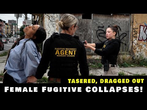 TASERED, DRAGGED OUT: Female Fugitive COLLAPSES! Bail Agents Hunt Down Violent Skip