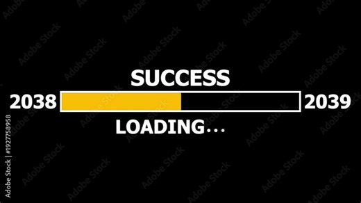 Loading bar from 2038 to 2039 new year transfer animation. Almost reaching New Year ,LOADING...text, alongside a success loading business progress and achieving goals investment, finance, innovation.