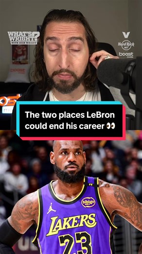 “Right now my money would be on him playing another year, and not on the Lakers… there are two real options: the Cavs or the Knicks.” @Nick Wright says LeBron James has a real possibility of ending his career back in Cleveland or in New York #nba #basketball #sports