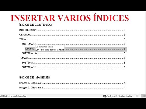 Como insertar varios índices en un documento de Word para Tesis (365, 2016) 2024 Fácil y rápido