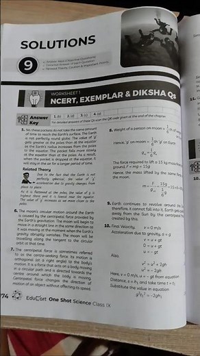 class 9th chapter 3 gravitation science one shot solutions comment for more chapters