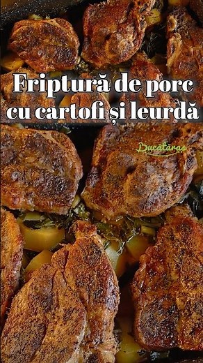 Cea mai gustoasa friptura de porc cu cartofi si leurda la cuptor