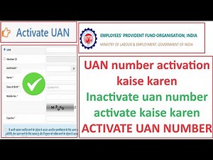 How to Activate UAN / PF / EPFO Number | Active inactive UAN Number #uan #pf #epf #epfo #pfkyc