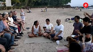 1.2K views · 28 reactions | Everything at Dona Paula’s Vainguinim beach on Republic Day was symbolic — the picnic mats, the swimmers, the cutting chai (tea) and even the reading of the Preamble later in the evening. | Indian Express | Facebook
