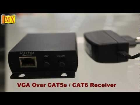 How to install VGA cable signals over Cat 5 Cat 6 cables upto 300 m