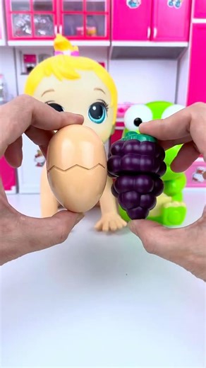 ASMR Unboxing Minnie Mouse & Pororo Egg Grape Toy 🍇🥚 | Satisfying ASMR Kitchen Unboxing