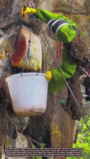 Scientific Insight into Collecting Honey from Cliffside Wild Bee Colonies Safely