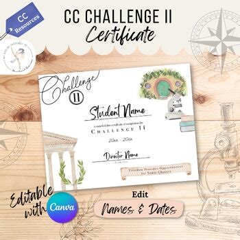 Editable CC Challenge II Certificate | (Canva Template)
