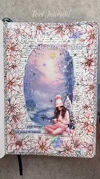 ASMR journal Light Pink Winter❄️☃️🌨️⛸️🎀💗|#asmr #art #diy #christmas #fypシ #scrapbooking #journal