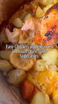 Easy Dutch Oven Potatoes in Dutch Oven with Chicken