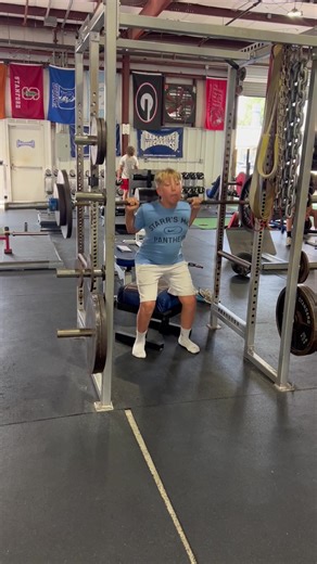 Johnny Quina box squats 185 pounds at 12 years old. #explosivemechanics #gymtok #athlete #gym #boxsquats #squat #foryou #fyp #fypシ #viral #squatchallenge