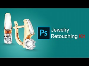 Jewelry Retouching Gold Diamond Earrings with Jewelry Retouching Kit